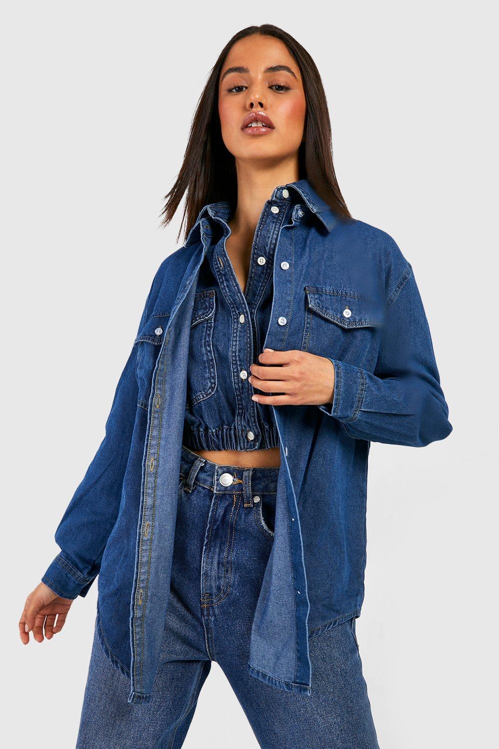 Boohoo oversized best sale denim shirt